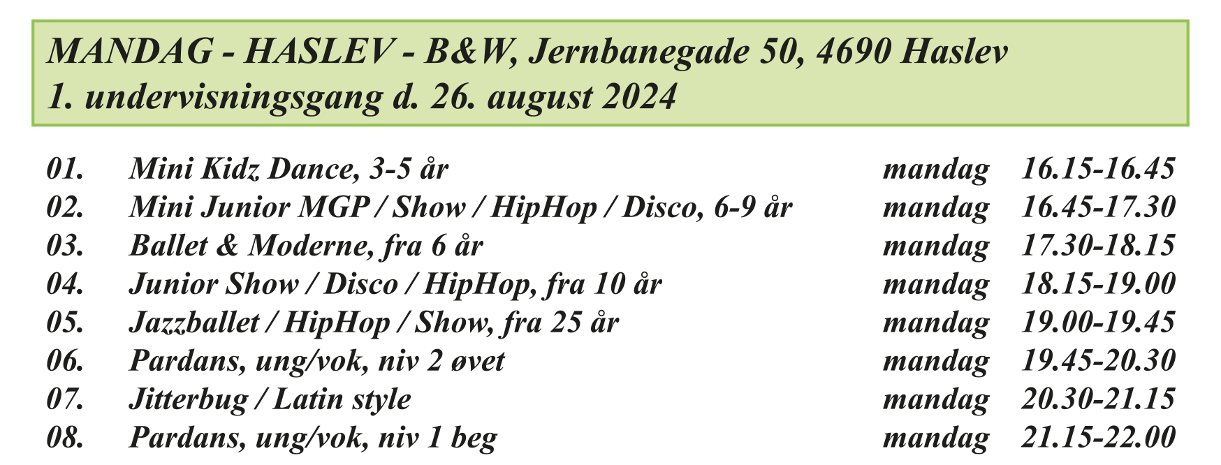 Program 2024-25 Haslev