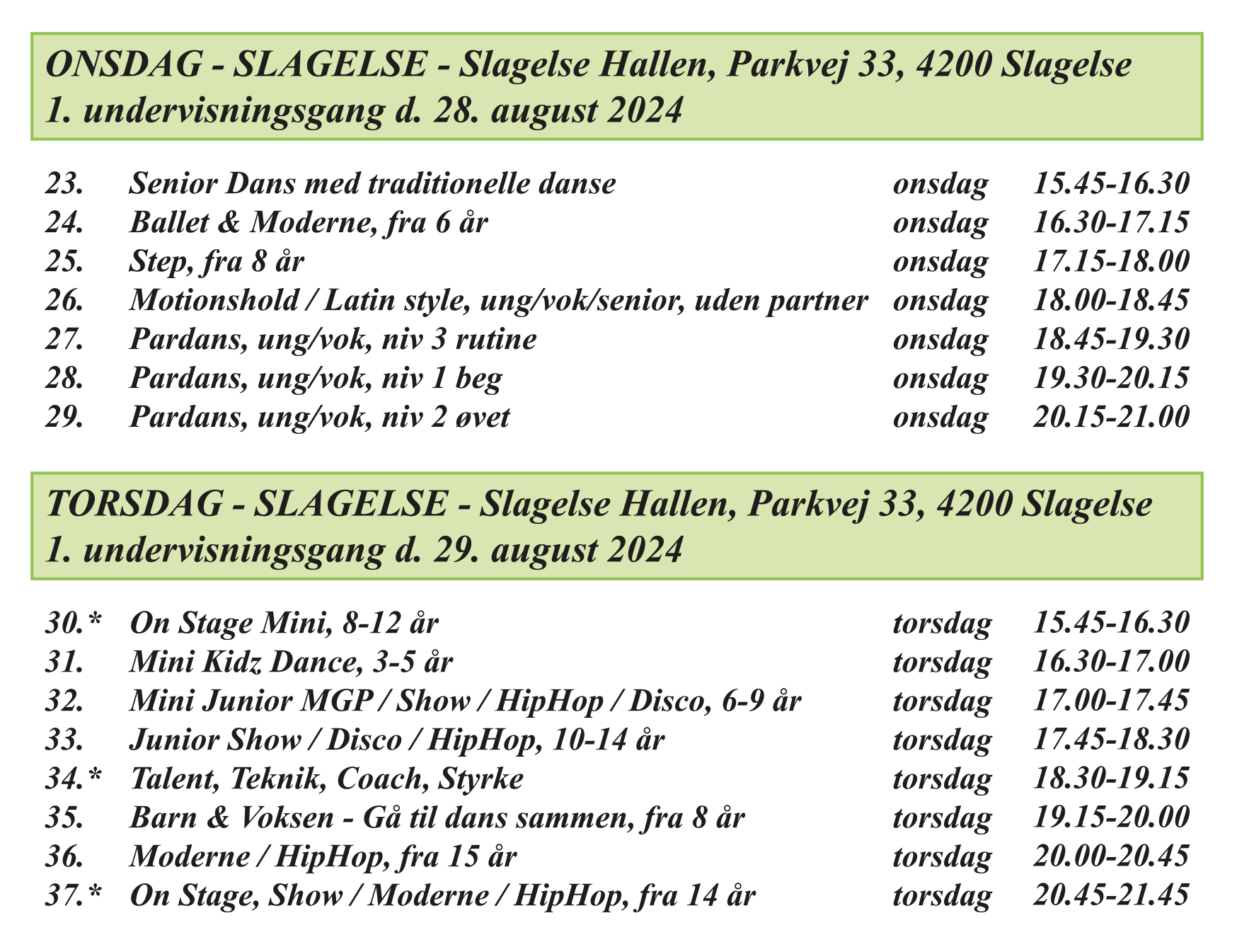 Program 2024-25 Slagelse